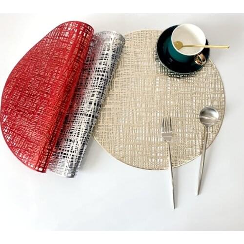 2/4pcs Circular hollow fashion hot stamping placemats insulation mat environmental protection high temperature coasters Bowl mat