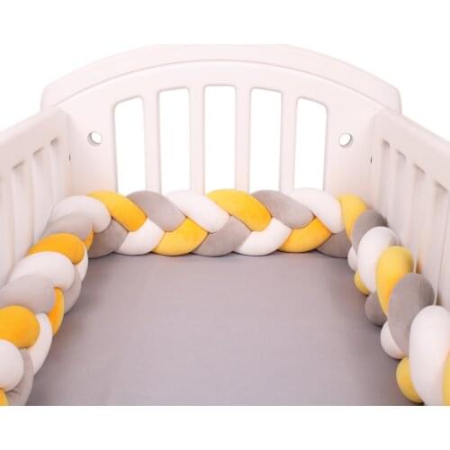 2M Baby Bumper Bed Braid Knot Pillow Cushion Bumper for Infant Bebe Crib Protector Cot Bumper Room Decor