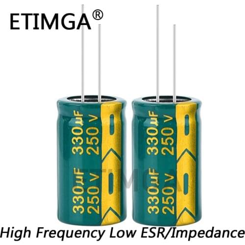 2pcs/lot High Frequency Low Impedance 250v 330UF Aluminum Electrolytic Capacitor Size 18*30 330UF 20