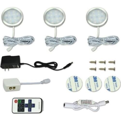 3/4/6/8PCS Under Cabinet Lighting Remote Control Dimmable LED Light Kitchen Under Counter Showcase Wardrobe Lights Night Lamp
