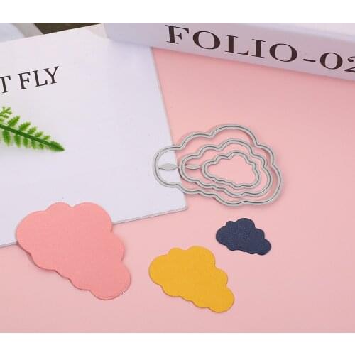3PCs Clouds Metal Cutting Dies Stencil For DIY Scrapbooking Decorative Craft Die Embossing Card Making Template Paper Cutter