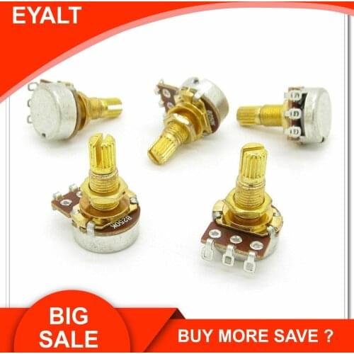 5 PCS GOLD Guitar Potentiometer B250k Split Shaft Pots Audio Tone Switch Control Parts