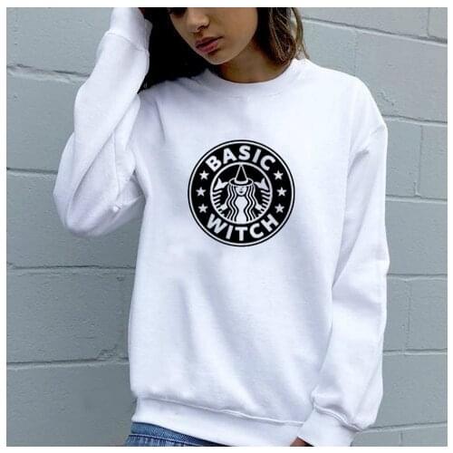 Sweatshirt basic witch pumpkin spice latte Graphic Printed New Arrival Womens Funny Long Sleeve Casual Tops halloween shirt
