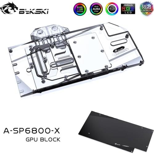 Bykski 6800 GPU Water Cooling Block For Sapphire Radeon RX6800 Nitro+, ARGB GPU Copper Cooler Liquid Cooling, A-SP6800-X