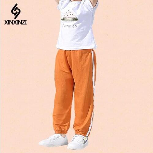 Boys Kids Look Leisure Pants child Bottoms Autumn Spring GirlsClothes Double Striped Jogger Haren Sweatpants Sportswear Trousers