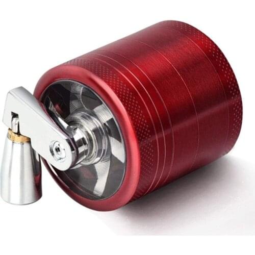 4-layer Zinc Alloy Metal Herb Crusher Grinder with Mill Handle Spices Grinder Tobacco Leaf Crusher Smoke Muller