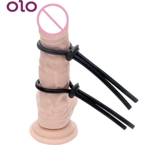 OLO 1 Pair Cock Rings Sex Toys for Men Male Penis Extender Erotic Time Delay Ejaculation Adjustable Penis Enlargerment