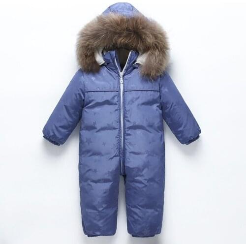 Warm Baby Winter Clothes Hooded Down Rompers Thick Velvet Infant Boys Girls Jumpsuits Duck Down Filling Baby Outwear Jackets