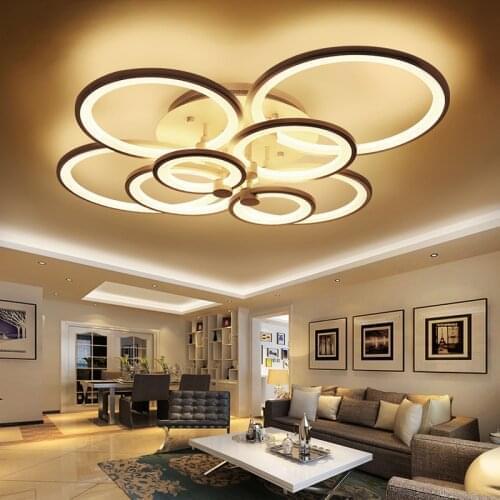 2020 Modern LED Suspended Chandelier Light for Living Room Kitchen Bedroom Dining Table White Ceiling Lamp with Remote Control