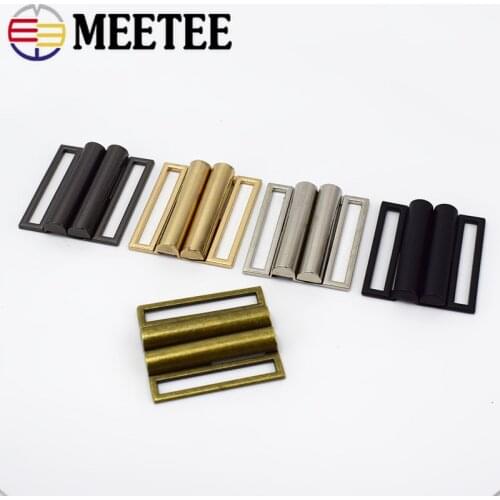 2/5pcs Meetee 40mm-60mm Metal Belt Clasp Buckle Hasp Buttons for Sewing Coat Down Jacket Bags Garment Decor Accessories F1-31