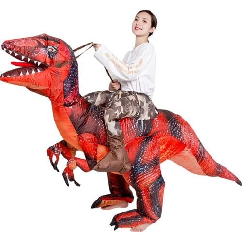 Inflatable Costume Dinosaur Costumes T REX Blow Up Fancy Dress Rid on Raptor Cosplay Costume For Men Women Cartoon