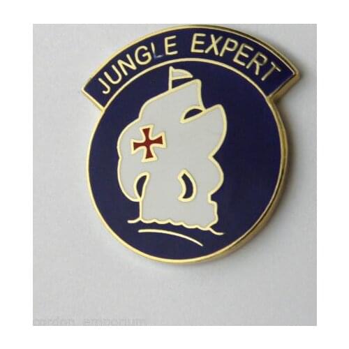 Hot sales UNITED STATES JUNGLE EXPERT LAPEL PIN BADGE Big discount badges Low price custom stamping badge pin