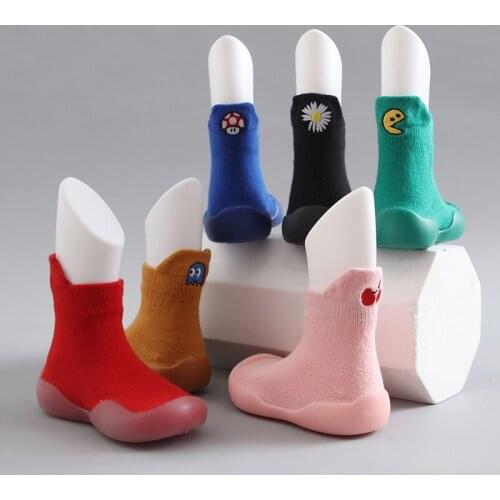 Baby Boys Girls Toddlers Non-Skid Indoor Kids Floor Slipper Solid Casual Children Breathable Cotton Knitted Shoes Ideal Gift New