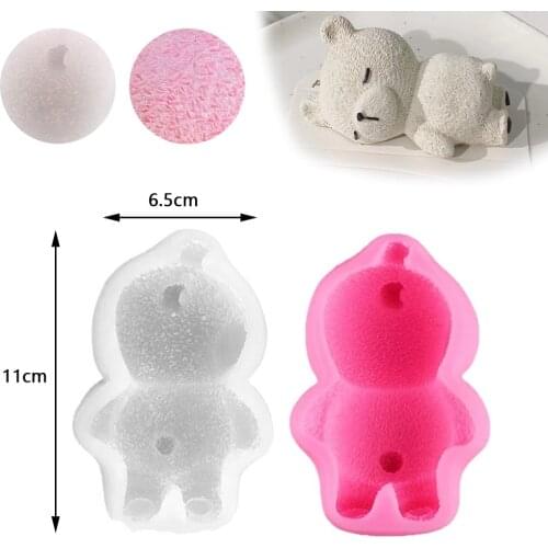 New 3D Sleepy Bear Shaped Silicone Molds for Sponge Cakes Mousse Chocolate Dessert Bakeware Pastry Ice Cream Mould Handmade Gift