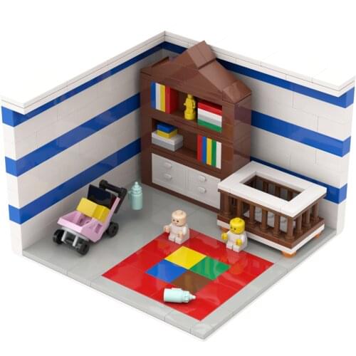 Babies & Trolley Building Blocks Toys MOC 26556 25126 92590 Bricks DIY Infant Carriage Children Gifts