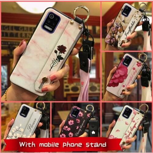 Original Soft Phone Case For LG K52 Phone Holder Flower Anti-dust Silicone Back Cover Fashion Design