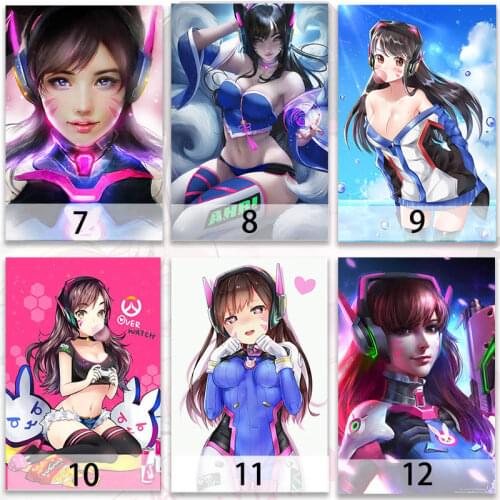 Full Drill 5D DIY Diamond Embroidery Handmade Mosaic D.Va Girl Game Anime Poster Diamond Painting Cross Stitch Home Decoration
