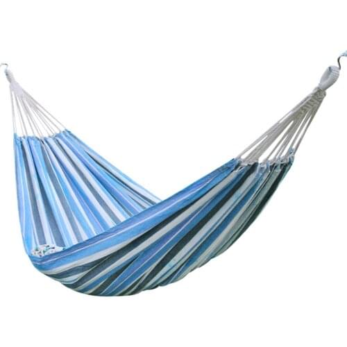 2 Persons 200x120cm Striped Hammock Outdoor Backyard Leisure Bed Thickened Canvas Hanging Bed Sleeping Swing For Camping Hunting