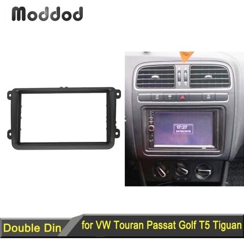 Radio Fascia for VW Touran Caddy Jetta Golf Passat SKODA Fabia Octavia Seat Leon Stereo Panel Trim Kit DVD Frame