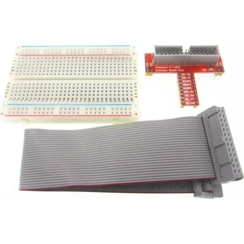 Raspberry pie Raspberry PI GPIO adapter plate gold plug-in version+400 tie points breadboard +GPIO cable kit