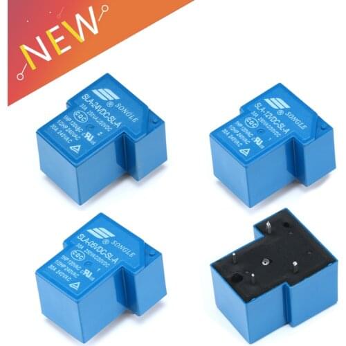 5PCS/Lot 5V Power Relays SLA-05VDC-SL-A SLA-24VDC-SL-A SLA-12VDC-SL-A T90 Blue 5V 12V 24V 30A 4PIN New original