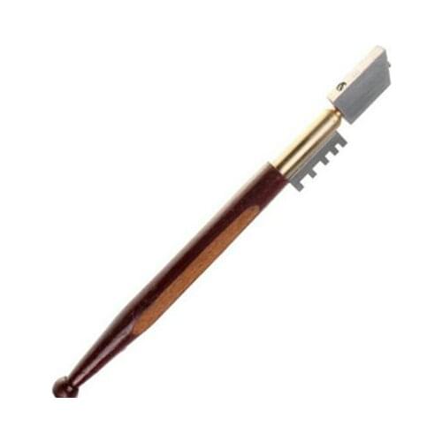 1PC/LOT Rose Wood Handle With Smooth Cutting Wheel Diamond Tip Glass Cutter for 3-6MM Glass