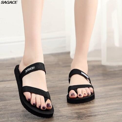 SAGACE Women Summer Sandals Non-Slip Flip Flops Sandals Flat Beach Slippers Shoes Sandalia Feminina Beach Summer Shoes Praia C26