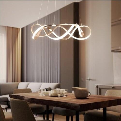 Modern LED Pendant lights for living dining room white golden Circle Rings aluminum body pendant Lamp home decor fixtures
