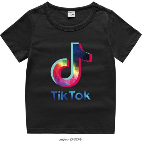 Tik Tok Summer Kids Boys Short Sleeve T-shirts Tops Clothes 0-9Y Baby Boy Print Tees Children Clothing Kid Cotton Outfit