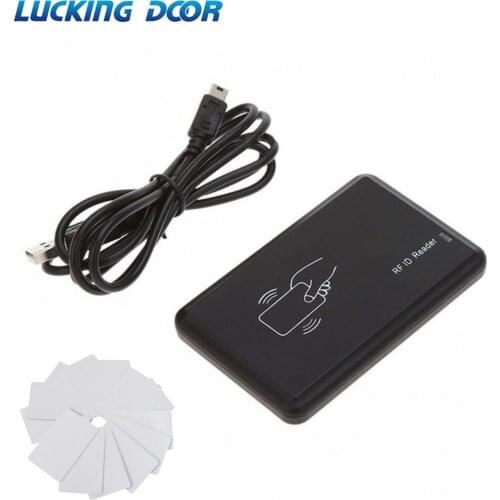 LUCKING DOOR USB Port 125Khz RFID Reader EM4100 TK4100 USB Proximity Sensor Smart Card Reader no driver for Access Control