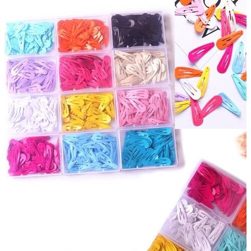 50pcs/box Candy Color Girls Kids Hair Clips 3cm BB Barrettes Hairpins Metal Women Alligator Clip Fashion Styling Accessories