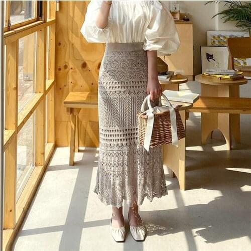 LMQ NEW 2020 Autumn and Winter Women Vintage Slim Lace Elegant Office Midi Long High Waist Pencil Bandage Skirt Korean style