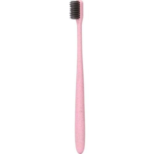 Wheat Straw Bamboo Charcoal Toothbrush Brush Portable Round Tube Toothbrush Adult High-quality Soft Toothbrush