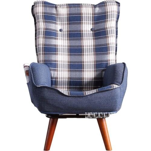 004HPNK Modern Minimalist Lazy Couch Swivel Chair Single Small Living Room Chair Sofa Cotton-Flax Balcony Recreational Chair