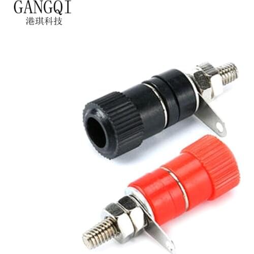 10PCS Terminal Blocks JS-910B JS-919 4mm Amplifier Terminal Connector Binding Post Banana Plug Jack Mount 5pcs Black + 5pcs red