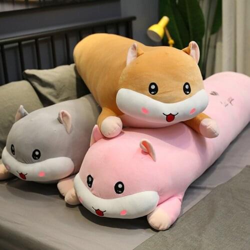140cm 3 Colours New Cute Animal Long Pillow Hamster Plush Toys Soft Stuffed Cushion Mouse Dolls Kid Baby Children Gift