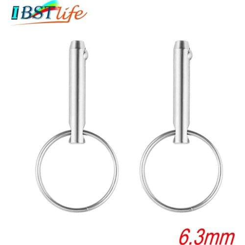 2PCS 6.3mm Marine Grade 1/4 inch Quick Release Ball Pin for Boat Bimini Top Deck Hinge Marine Stainless Steel 316