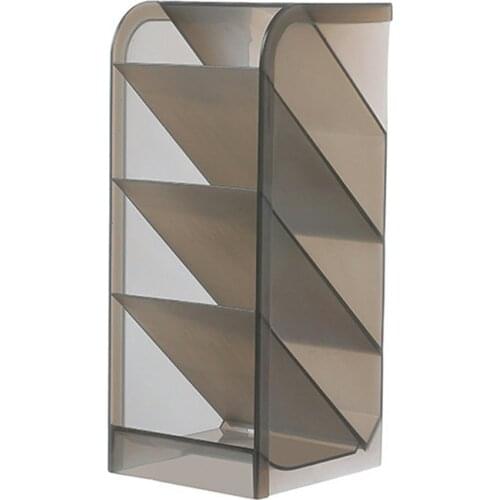 4 Grid Desktop Storage Box Plastic Standing Storage Organizer Pen Holder Makeup Pencil School Office Home Stationery Storage Box