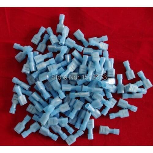 50piece/bag Double Crimp Nylon Full-insulating Female terminl 16-14AWG(1.5-2.5 square meter) FDFNY2-250 blue color