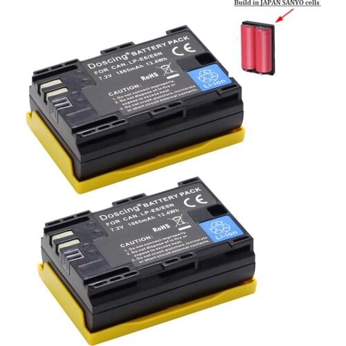 2Pcs LP-E6 LPE6 LP E6 LP-E6N Camera Battery For Canon EOS 5DS R 5D Mark II 3 5D Mark III 6D 7D 60D 60Da 70D 5DS R EOS Wholesale