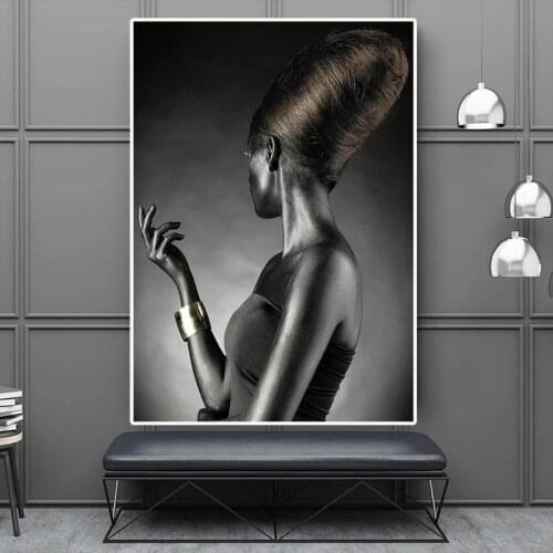 Black African Art Nude Woman Canvas Painting Nordic Posters and Prints Scandinavian Wall Art Picture for Living Room Home Decora