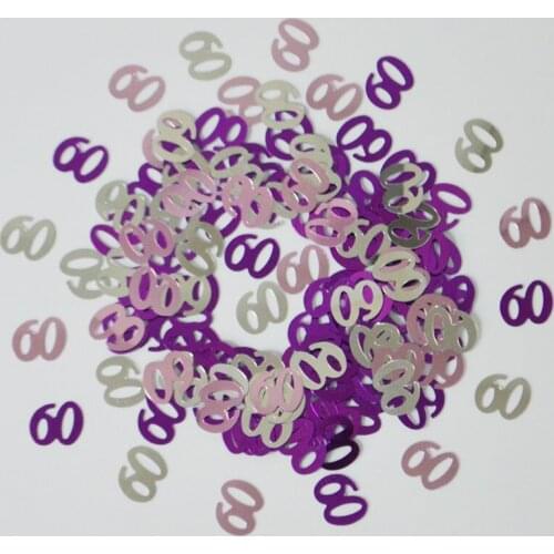 15g The Old Men Age 60 Years Old Number Digital Happy Birthday Party Sprinkle Metallic Confetti Lady Women Table Scatter Decors