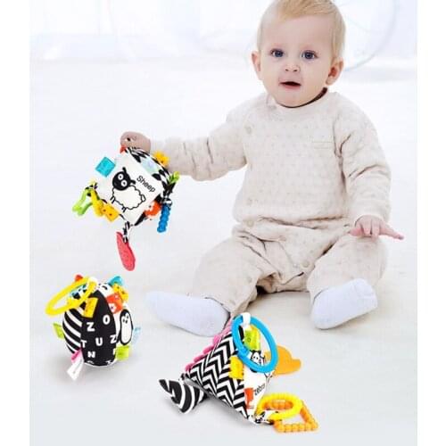 Baby Rattles Hanging Toy for Stroller, Car Seat or Activity Gym Features Jingle Sound Round Rings Soft Kids Toys