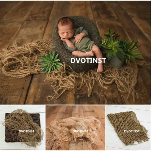 Dvotinst Newborn Baby Photography Props Kakhi Linen Flax Hemp Background Blanket Fotografia Accessories Studio Shoots Photo Prop