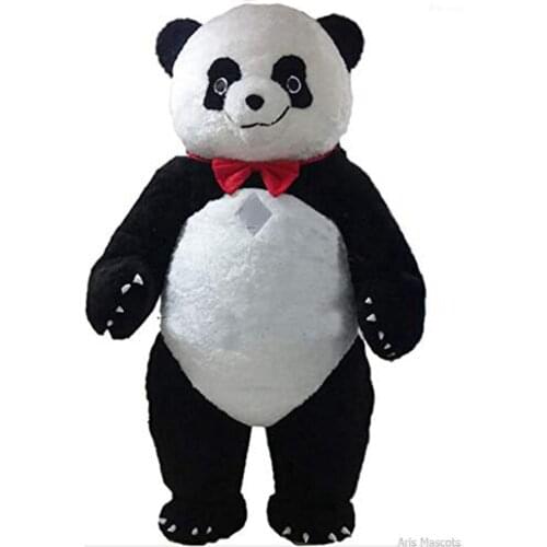 Giant Plush Panda Mascot Costume Inflatable Fursuit Adult Full Body Blow Up Suit Fancy Dress Halloween Outfit Carnivals
