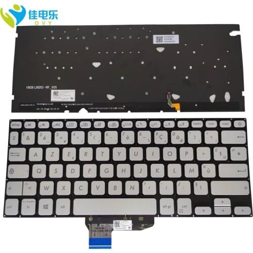 OVY FR Backlit Keyboard for ASUS VivoBook S14 X430 UA X430FA X430UF X412 French Silver Replacement Keyboards 0KNB0 260AFR00 Best