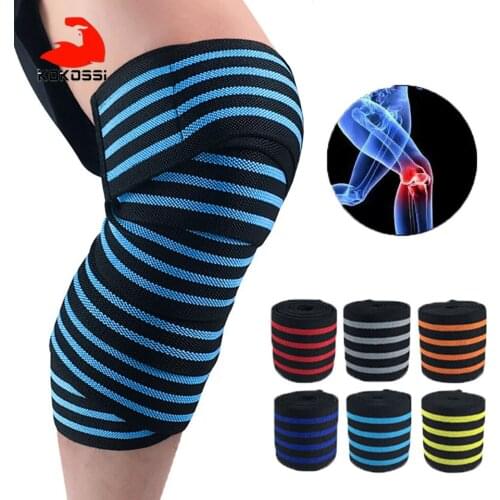 KoKossi 1Pcs Elastic Squat Knee Pads Powerlifting Training Sports Fitness Leggings Bandage Straps Weightlifting Bodybuilding