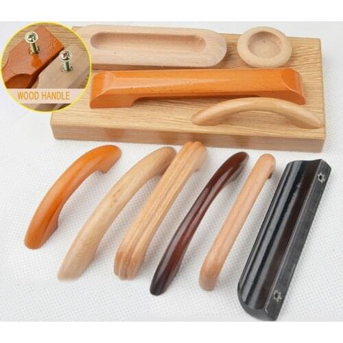 Kitchen Cabinet Handle Drawer Solid Wood Furniture Wooden Cabinet Door Handle Drawer Knobs