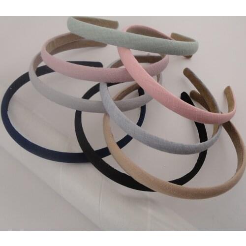 10PCS 12mm Light colors Linen Fabric Covered Plain Plastic Headbands,hemp fabric wrapped hairband hair accessories Summer styles