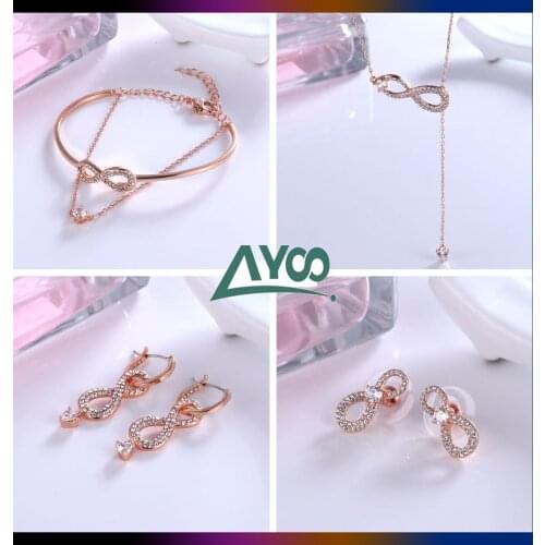 SWA Fashion Jewelry 1:1 Charm Character 8 Modeling Tassel Necklace Bracelet Earring Series Simple Romantic Gift For Women